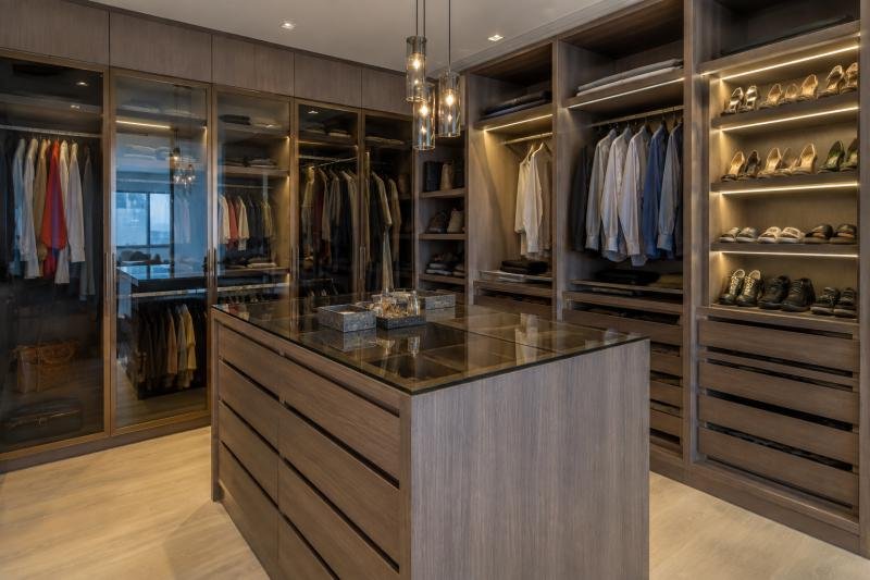 Closet Planejado de Luxo com Ilha Central
